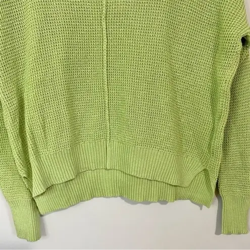 Sweet Romeo Women’s Waffle Knit Lightweight Pullover Sweater Green Size XS NWT