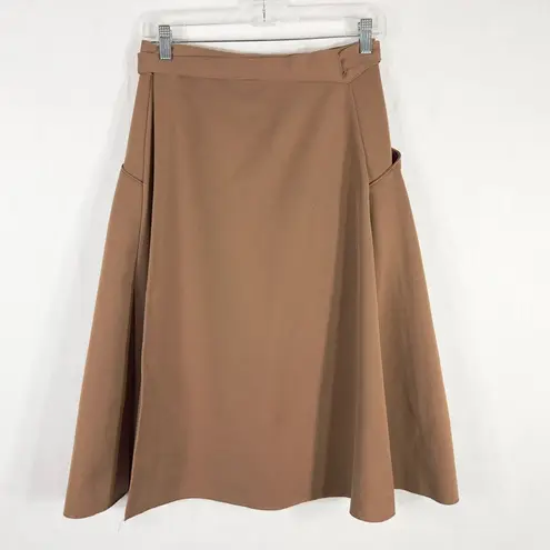 Vintage Uniform Wrap Skirt Solid Brown Deep Pockets Army Womens Soviet 1014 Size L