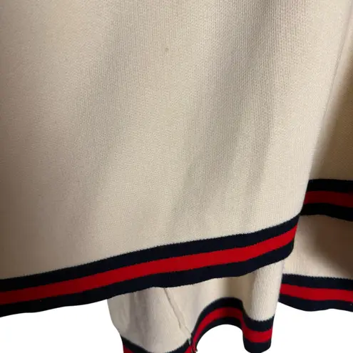 Tuckernuck Camden Ivory Striped V-Neck Soft Knit Poncho Cape Sweater One Size