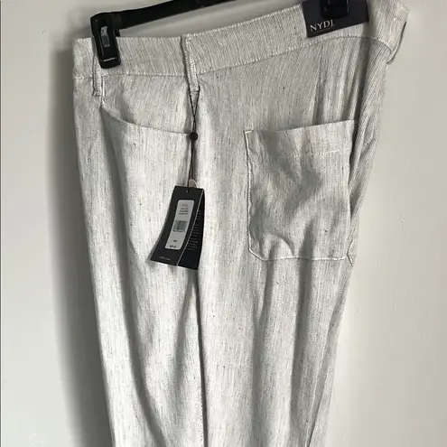 NYDJ New Women’s Linen Blend Slubby Striped Career Brunch Trouser Pants