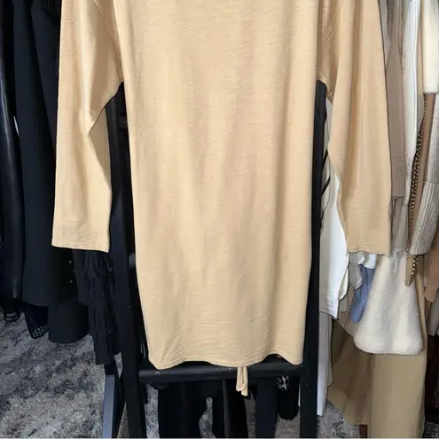 Nation Ltd Gloria Wrap Tie Mini Dress in Warm Sand Cotton