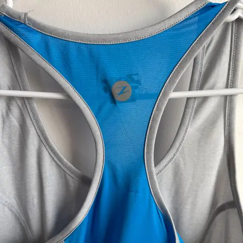 NWOT ZOOT RUN Silver Stand Heather & Pacific Singlet Tank Top Gray Size XS