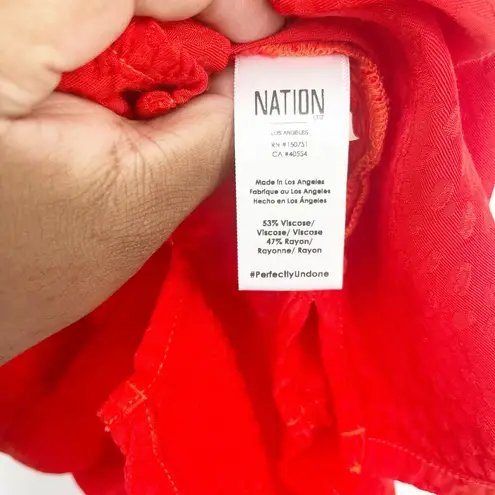 Nation Ltd Womens Minimalist Scoop Neck Leopard Animal Print Tank Top Size S Red