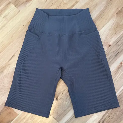 BuffBunny Collection Ribbed Biker Shorts Grey Medium Gray