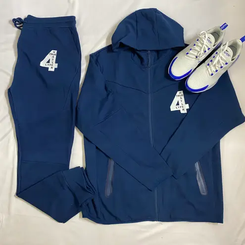 True Hustler 4 Lyfe Ocean Blue #4 2 Piece Tech Jogging Suit