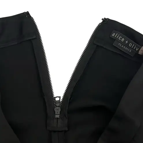 Alice + Olivia Michiko Pintuck Crop Flare Pants Black Women’s Size 4