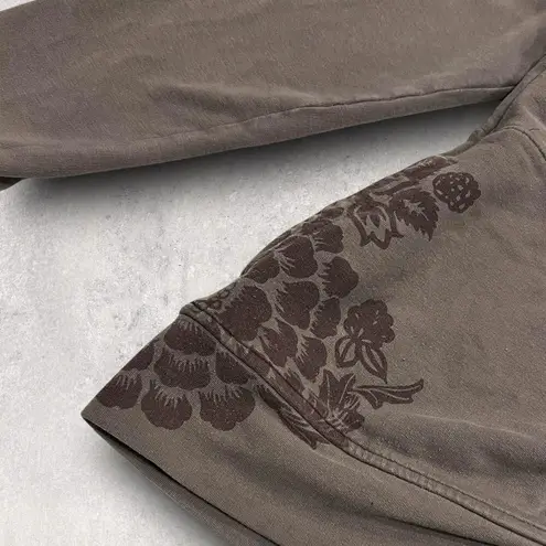 Rei Co-op ★ REI Brown Fitted Floral Tattoo-Patterned Embroidered Zip-Up Women’s Hoodie ★