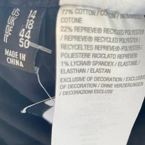 Susan Graver NWOT Denim Trouser Jeans Black Flare Leg Size 14