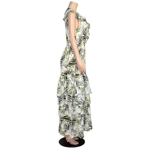 MISA Los Angeles Maxine Maxi Dress, Green/White, XS