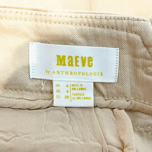 Anthropologie Maeve  Remi Pleated High Rise Wide Leg Cropped Pants Tan Khaki 0 - Image 4