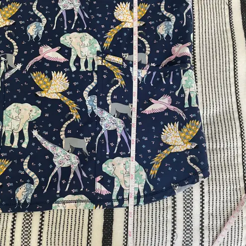 Scrubstar Scrub Top Animal Print size Small Blue Vet Tech Medical Nurse Premium