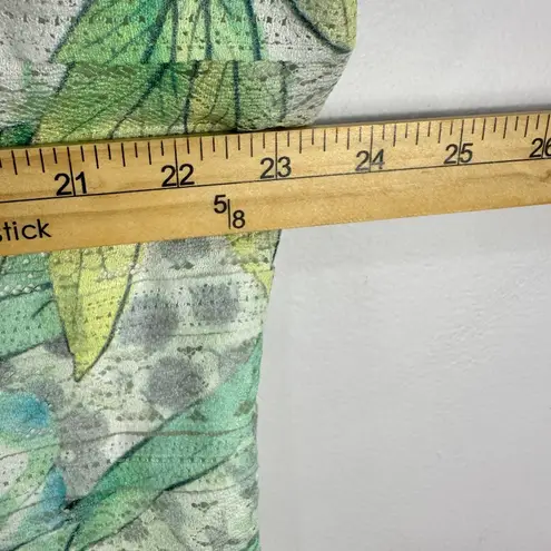 Alfred Dunner Top Womens XL Green Blue Floral Print Garden Party Cottage Fairy