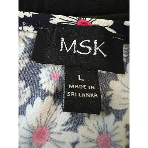 MSK Women’s‎ Floral Sundress Keyholes Knee length Sleeveless Size Large