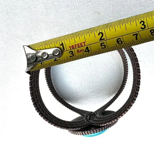 Turquoise blue and copper tone cuff bracelet