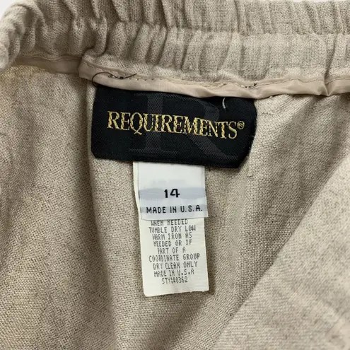 Requirements Vintage Natural Linen Wrap Maxi Skirt 14 USA Made