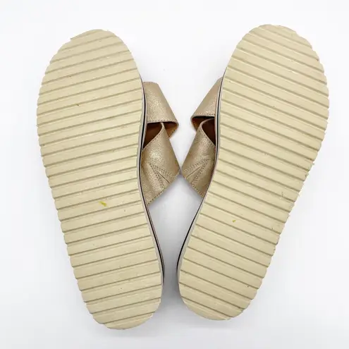 SM New York Womens 9 Lyric Platform Sandal Rose Gold Metallic Criss