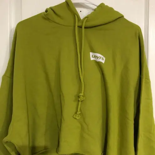 Brand New Levi’s Spilt Pea Prism Crop Pullover Hoodie For Women Size Medium Green