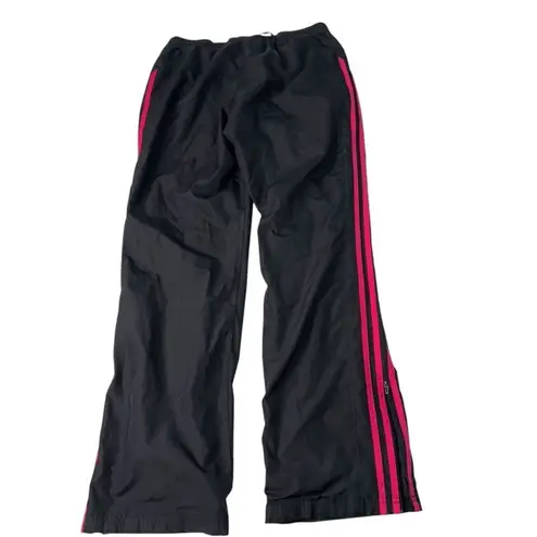 Adidas Y2K Black and Pink Classic Wind Pants Size S