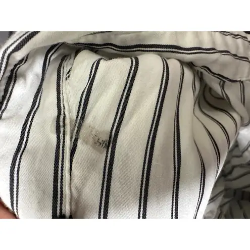 Kobi Halperin Button Down Shirt Women Small Black White Striped Collar Flare