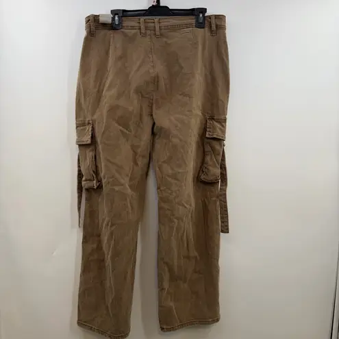 NWT Disclosure Baggy Cargo pants wide leg women's 17/33 washed brown soft denim