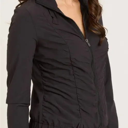 Wearables XCVI momentum whisper stretch ruched jacket black medium
