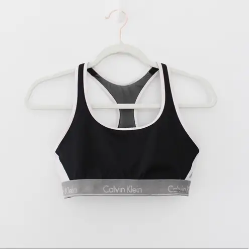 Calvin Klein / Revolve New Flex Motion Medium Impact Sports Bra in Black Color Block