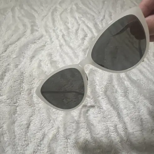 Garrett Leight Mildred 55 Horchata White 50's Cat Eye Sunglasses Hip Hop Beach