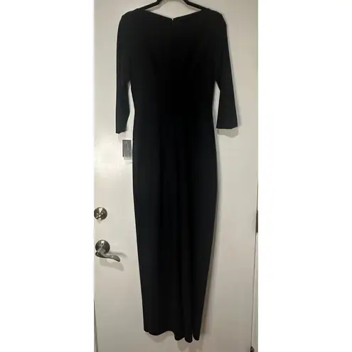 Alex Evenings V-Neck Evening Gown Black Size 8 NWT Elegant Special Occasion