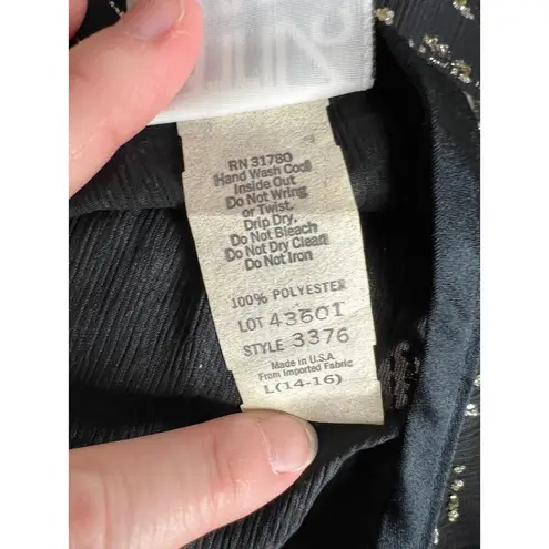 1980s top Silver gold black Metallic geometric Size L