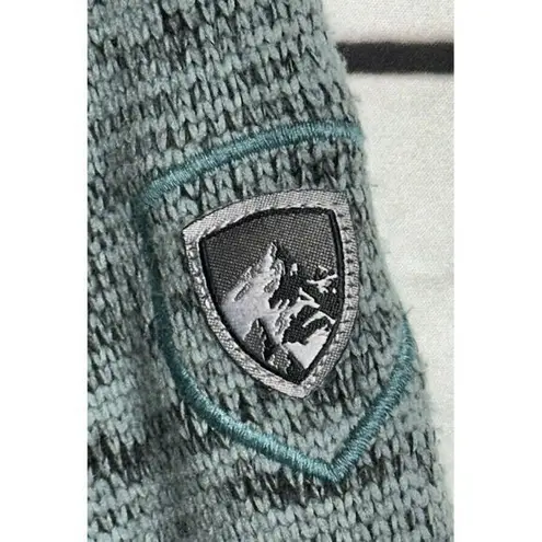 Kuhl Women's Ascendyr 1/4 Zip Pockets Soft Fleece Green Mottled Sweater XS