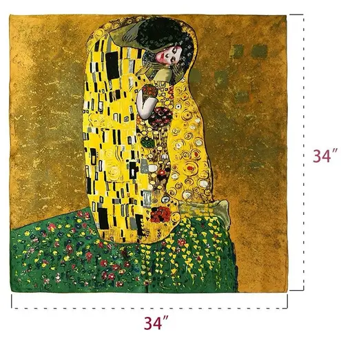 Dahlia Gustav Klimt The Kiss 100% Silk Scarf Artsy Career Wearable Art Gift 33" Square