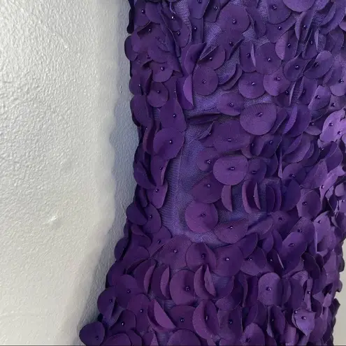 THEIA Flower Petal Dress Size 4 Beaded Fairytale Party Event Date Formal Wedding Purple