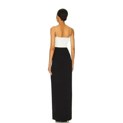 Amanda Uprichard NEW - NWT  x Revolve Avani Gown Black & Ivory Sz M