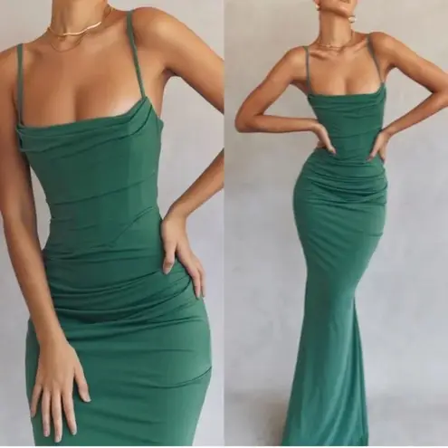 House Of CB  'Milena' Forest green Corset Maxi Dress /Size XS NWOT