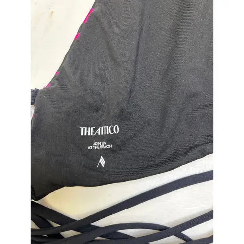 The Attico Animal Print Halter Bikini Top