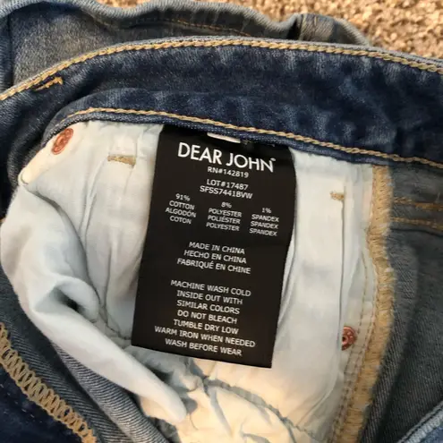 Dear John Blue med wash blue denim shorts size 29