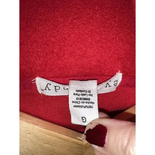 Eye Candy red pullover sweatshirt fleece cozy basic top women’s size L