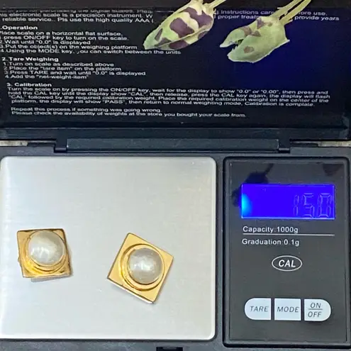 Vintage Signed LES BERNARD Designer Pearl Gold