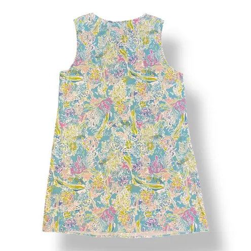 Charlie Paige Charlie Paige Linen Blend Tropical Fish Print Shift Dress Size XL Beach Preppy