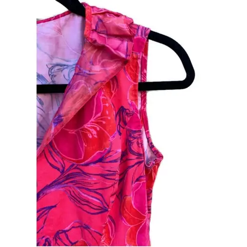 Elie Tahari Floral Print Sleeveless Pleated Fit and Flare Dress Size 10