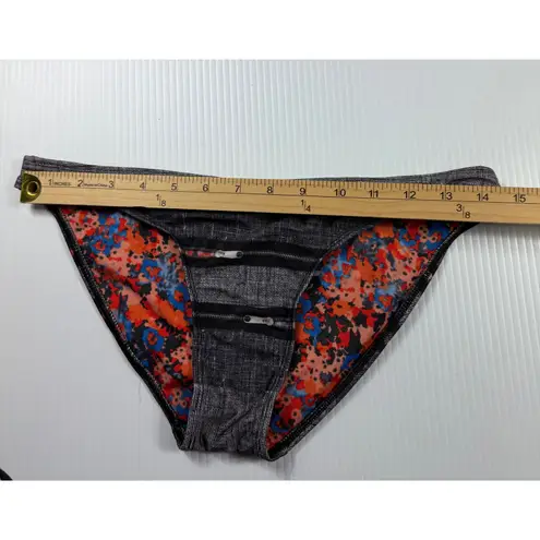 Body Glove Swimsuit Bikini Set Black Padded Top M Zipper print Bottom XS