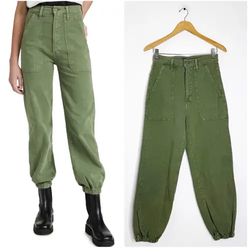 Mother Denim The Ripper Patch Springy Ankle Pants Size 27 Green