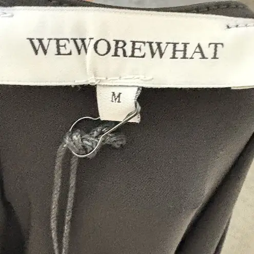 We Wore What Cutout Asymmetrical Black Stretch Flower Midi Dress Womens Size M