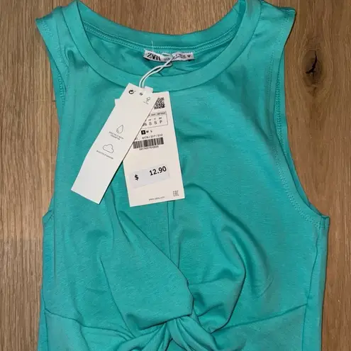 ZARA NWT  Mint Green Top