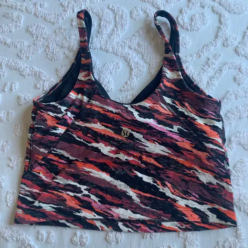 Lululemon Women’s 6  Align Cropped Tank Lunar New Year Tiger Tide Smoky Red Multi