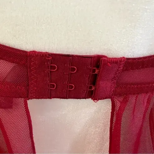 Daisy Fuentes Red Sheer Lace Babydoll Lingerie Chemise Slip Nightie Large