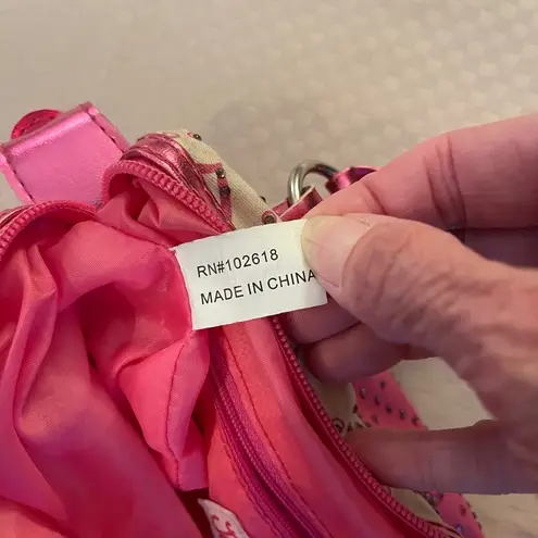 Justice Y2K ombré hot pink shoulder bag bejeweled with rhinestone heard & JS