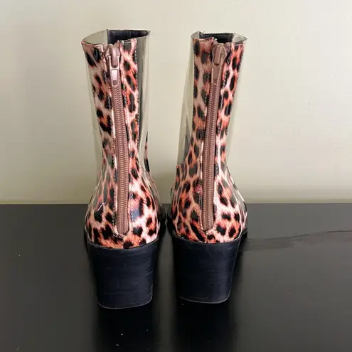 Olivia Jaymes Animal Print Vinyl Pointy Toe Boots Brown Size 8.5 - Image 5