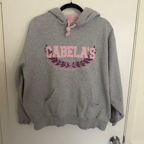 Cabela's Gray and Pink Women's Hoodie XL Embroidered