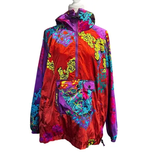 Obermeyer Vintage Neon Floral Ski/Snowboard Anorak Jacket Size Medium